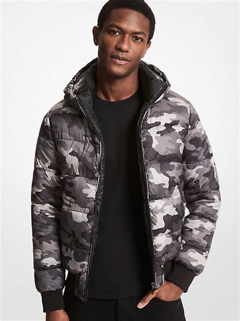 michael kors camoufl|michael kors reversible puffer jacket.